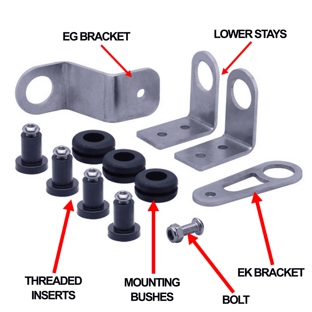 B2K BOLT ON RADIATOR BRACKET KIT FOR HONDA K-SWAP EG EK DC2