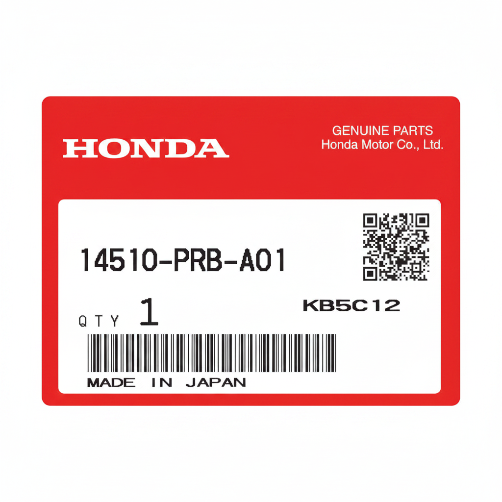 Honda genuine parts label on a clear background