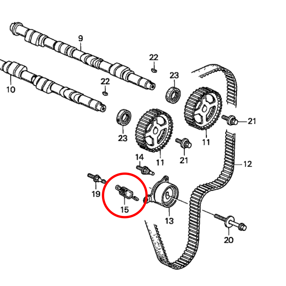 GENUINE HONDA TIMING BELT TENSIONER SPRING B16 B18 B-SERIES