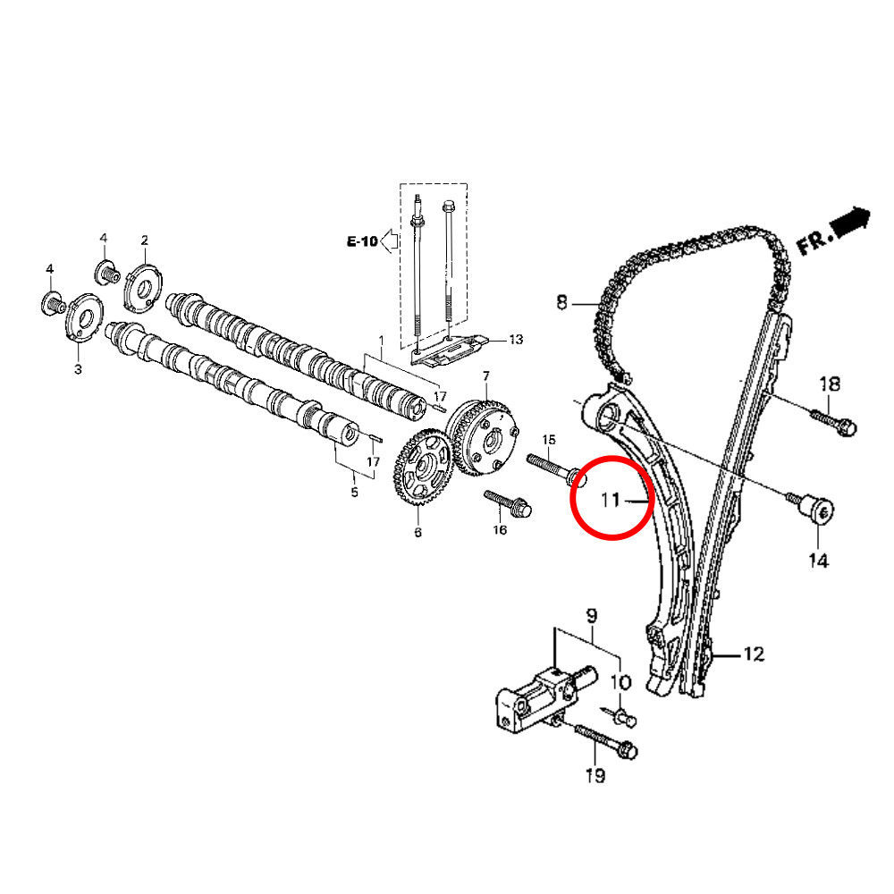 GENUINE HONDA TIMING CHAIN GUIDE CIVIC INTEGRA FN2 EP3 DC5 TYPE R K20A K20Z