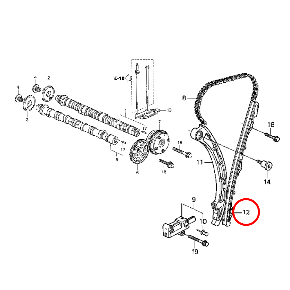GENUINE HONDA FRONT TIMING CHAIN GUIDE CIVIC INTEGRA EP3 FN2 DC5 TYPE R K20A K20Z