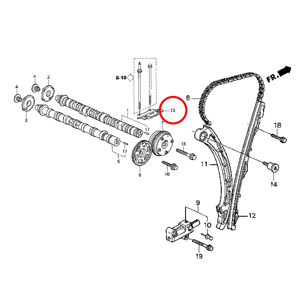 GENUINE HONDA UPPER TIMING CHAIN GUIDE CIVIC INTEGRA EP3 DC5 TYPE R K20A