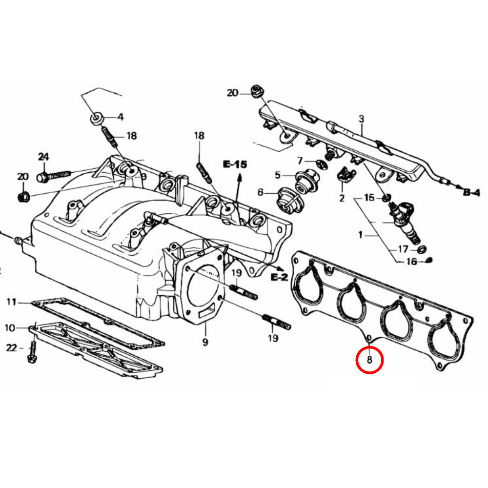 GENUINE HONDA INTAKE INLET MANIFOLD GASKET K-SERIES K20A CIVIC TYPE R EP3 INTEGRA TYPE R