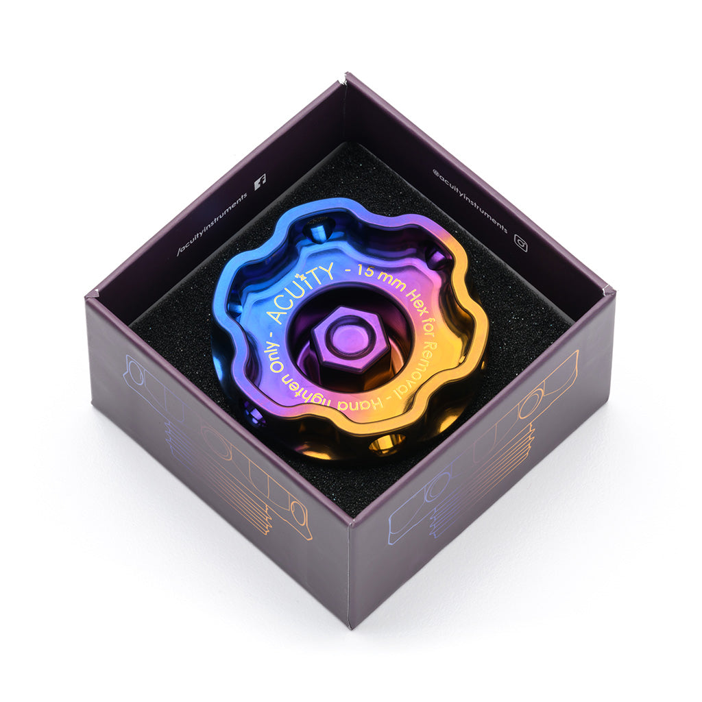 ACUITY Podium-Ti Oil Cap in Burnt Titanium Finish for Hondas/Acuras