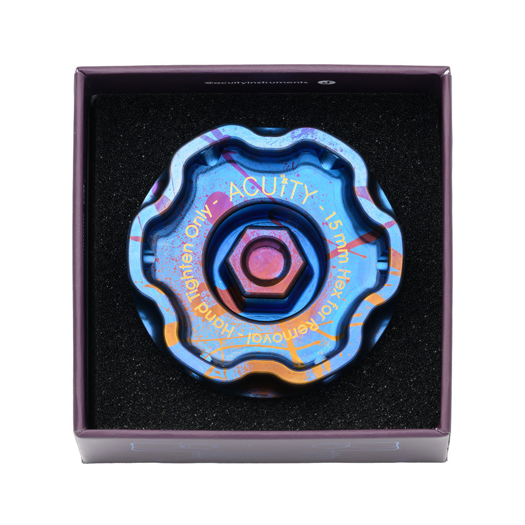 ACUITY Podium-Ti Oil Cap in Splatter Titanium Finish for Hondas/Acuras