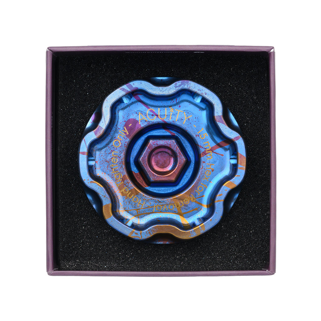 ACUITY Podium-Ti Oil Cap in Splatter Titanium Finish for Hondas/Acuras