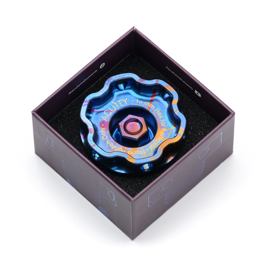 ACUITY Podium-Ti Oil Cap in Splatter Titanium Finish for Hondas/Acuras