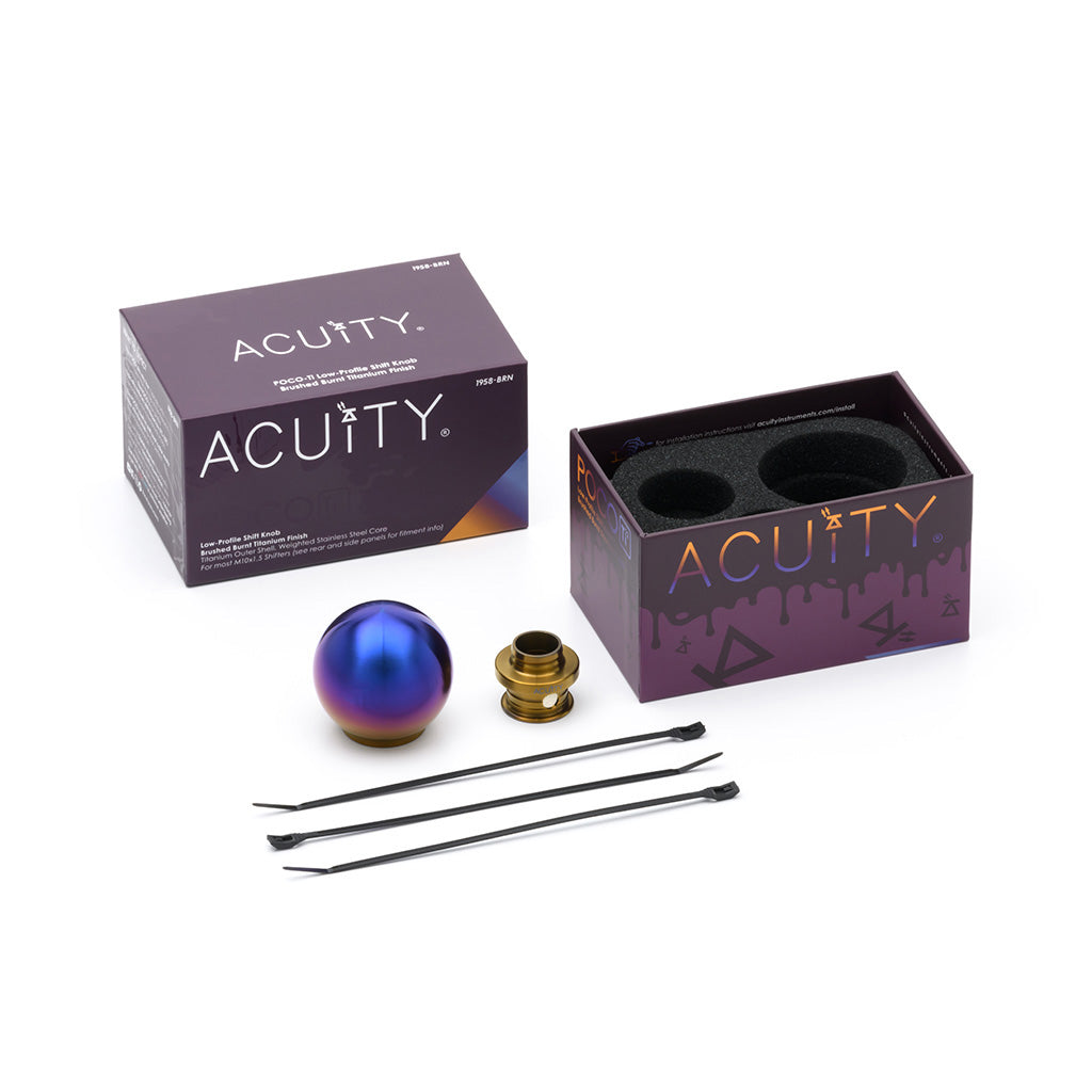 ACUITY POCO-Ti Low Profile Shift Knob in Burnt Titanium Finish (M10x1.5)