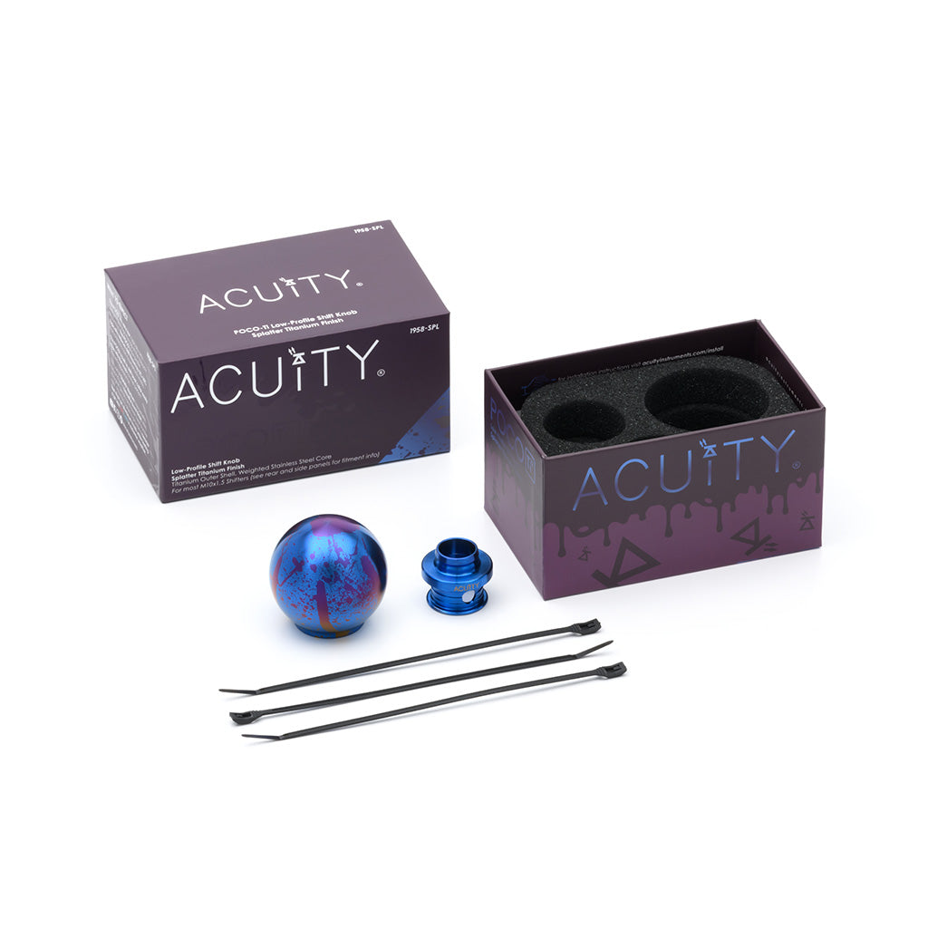 ACUITY POCO-Ti Low Profile Shift Knob in Splatter Titanium Finish (M10x1.5)