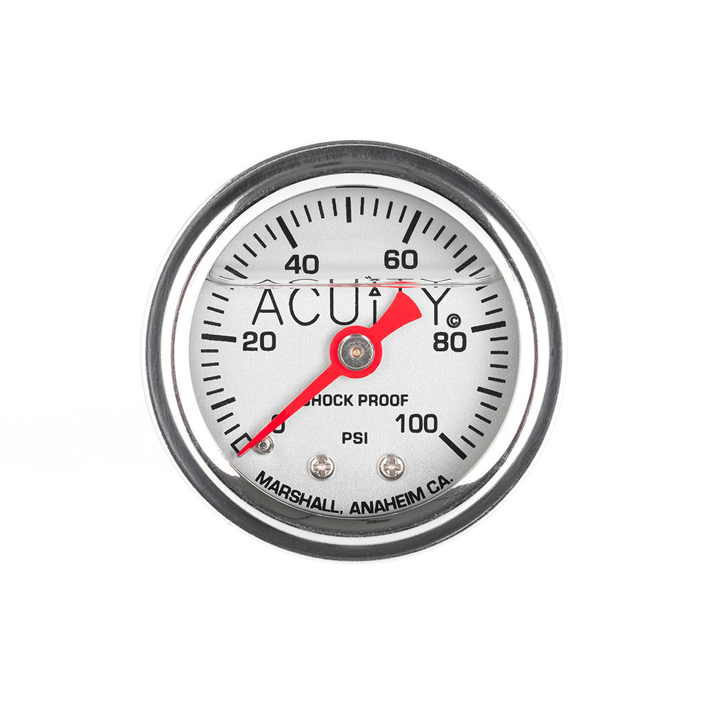 ACUITY 100 PSI Fuel Pressure Gauge in Polished Stainless Finish