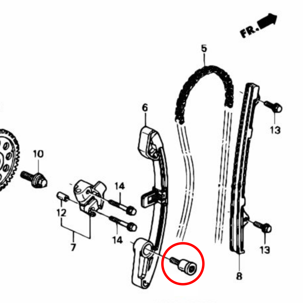 GENUINE HONDA TIMING GUIDE PIVOT BOLT K20 K-SERIES