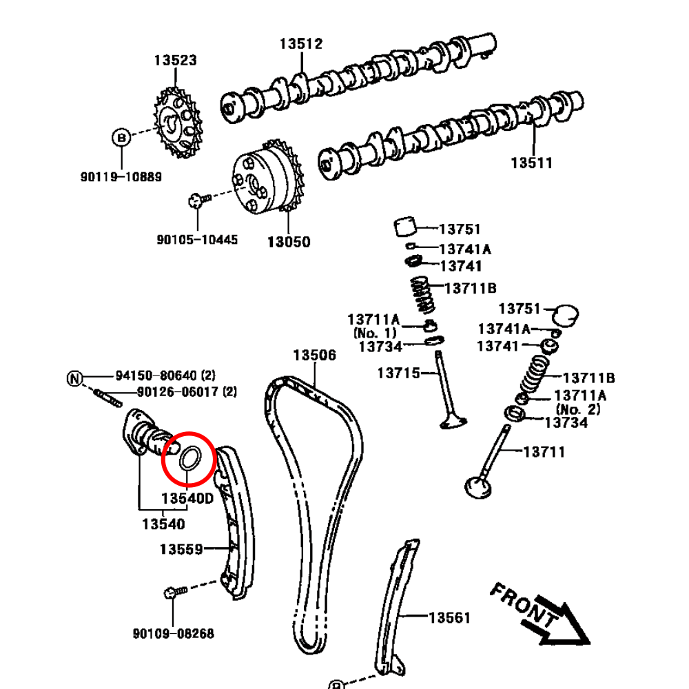 GENUINE TOYOTA TIMING TENSIONER O-RING MR2 MK3 ROADSTER ZZW30