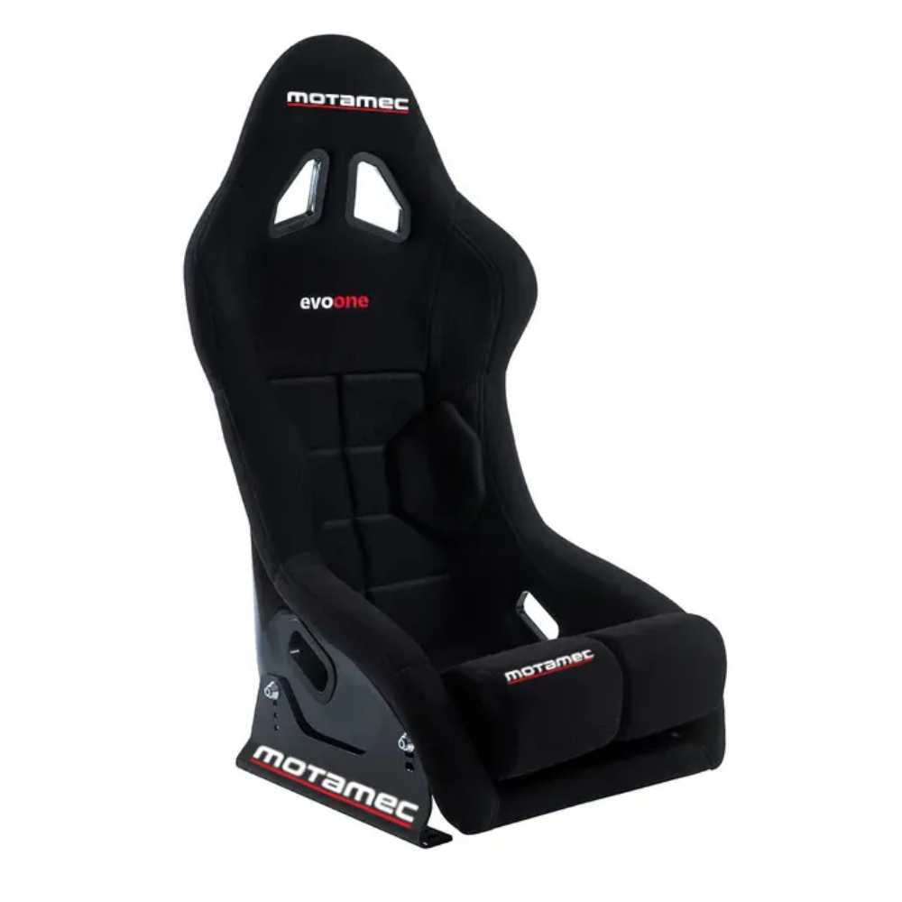 MOTAMEC RACING EVO-ONE FIA APPROVED RACE SEAT FIBERGLASS SHELL SIDE MOUNT BLACK