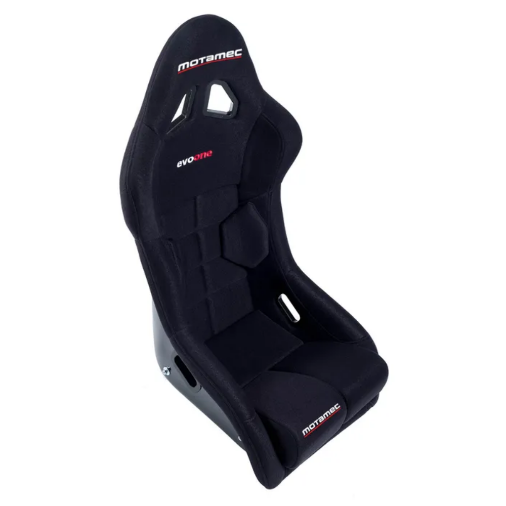 MOTAMEC RACING EVO-ONE FIA APPROVED RACE SEAT FIBERGLASS SHELL SIDE MOUNT BLACK