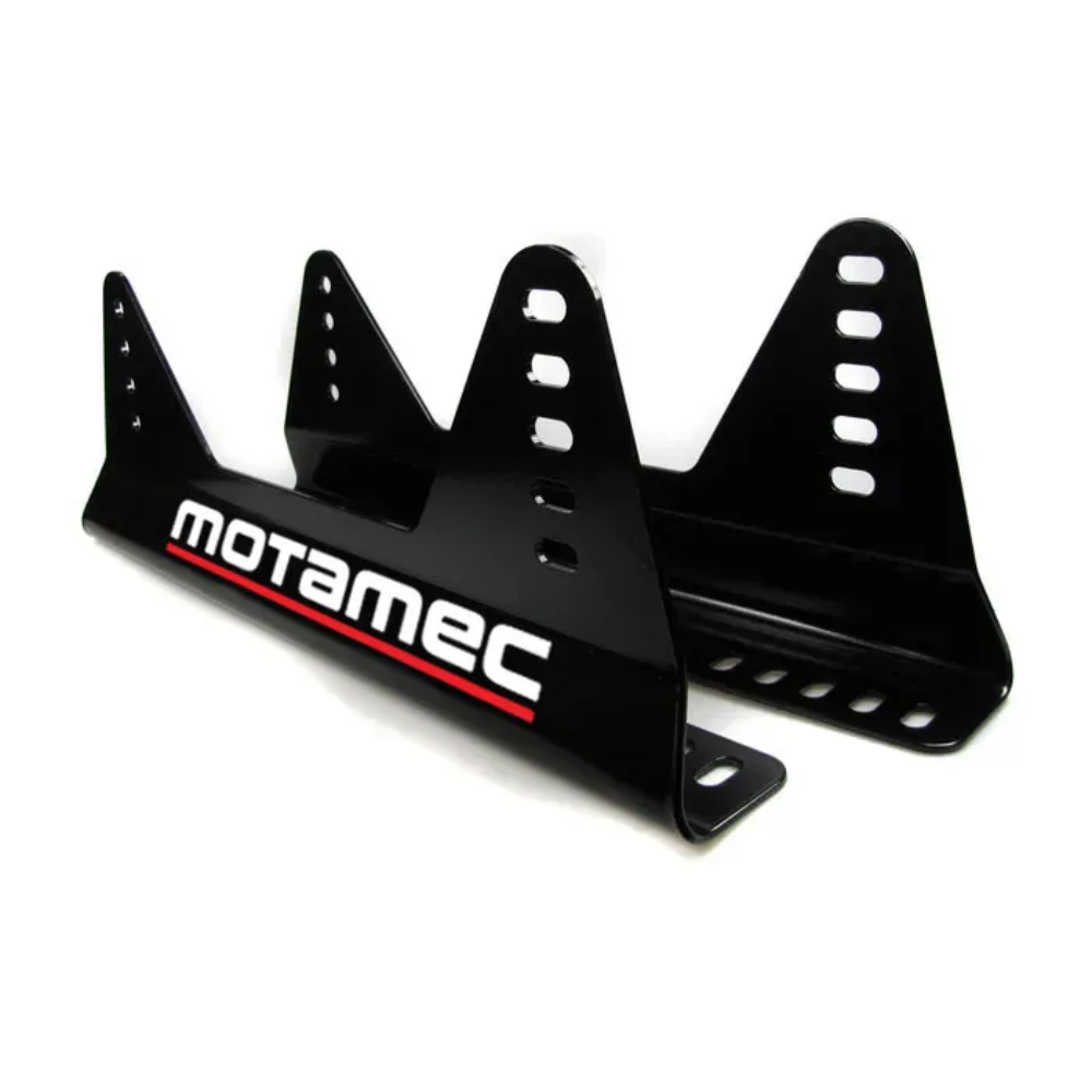 MOTAMEC SEAT SIDE MOUNTS ALLOY BRACKETS UNIVERSAL FITS SPARCO OMP WITH STICKERS