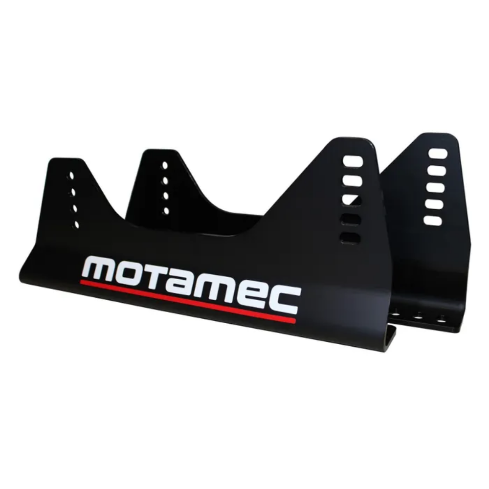 MOTAMEC SEAT SIDE MOUNTS ALLOY BRACKETS UNIVERSAL FITS SPARCO OMP WITH STICKERS