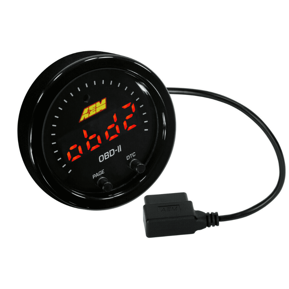 AEM X-SERIES OBD2 GAUGE BLACK BEZEL & BLACK FACEPLATE