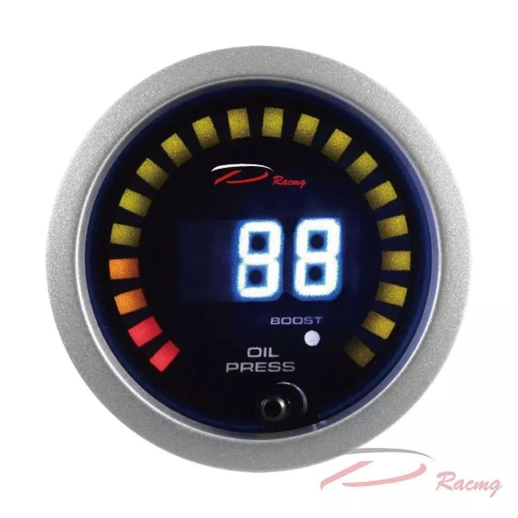 DEPO RACING 52MM LED 2-IN-1 BOOST GAUGE/OIL PRESSURE GAUGE