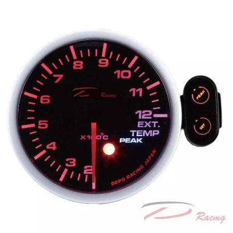 DEPO RACING 52MM LED EXHAUST GAS TEMPERATURE GAUGE WITH WARNING AND PEAK/CONTROL BOX CELCIUS