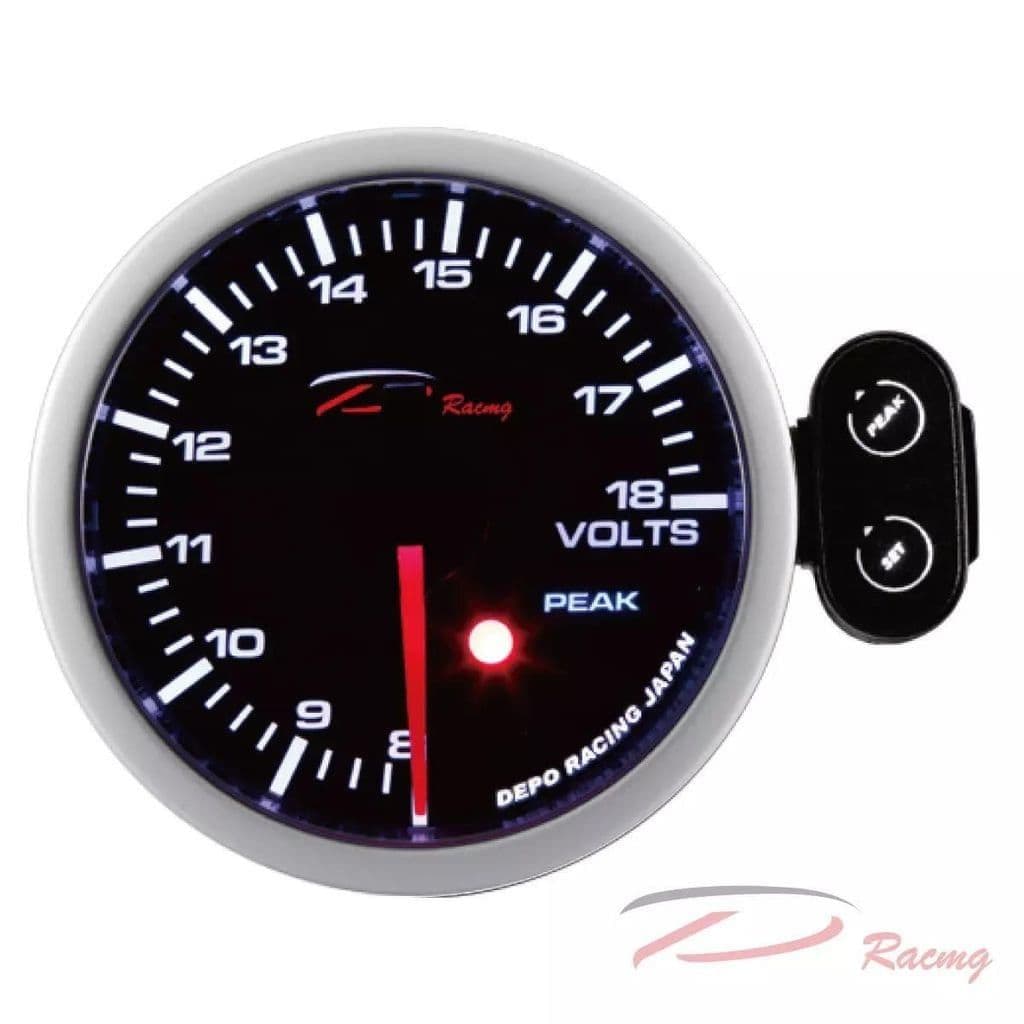 DEPO RACING 52MM LED VOLT GAUGE WITH PEAK/CONTROL BOX
