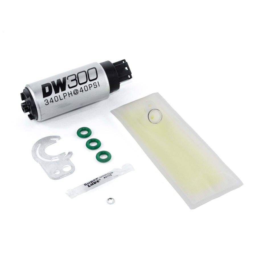DW300 SERIES, 340LPH IN-TANK FUEL PUMP W/ INSTALL KIT FOR MIATA 89-93.