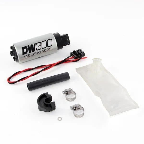 DW300 SERIES, 340LPH IN-TANK FUEL PUMP W/ INSTALL KIT FOR NISSAN 240SX 1994-2002 S14 AND S15