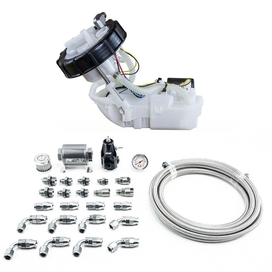 DW400 PUMP MODULE + RETURN KIT SS PTFE FOR 7TH GEN 2001-05 HONDA CIVIC AND 2002-06 ACURA RSX