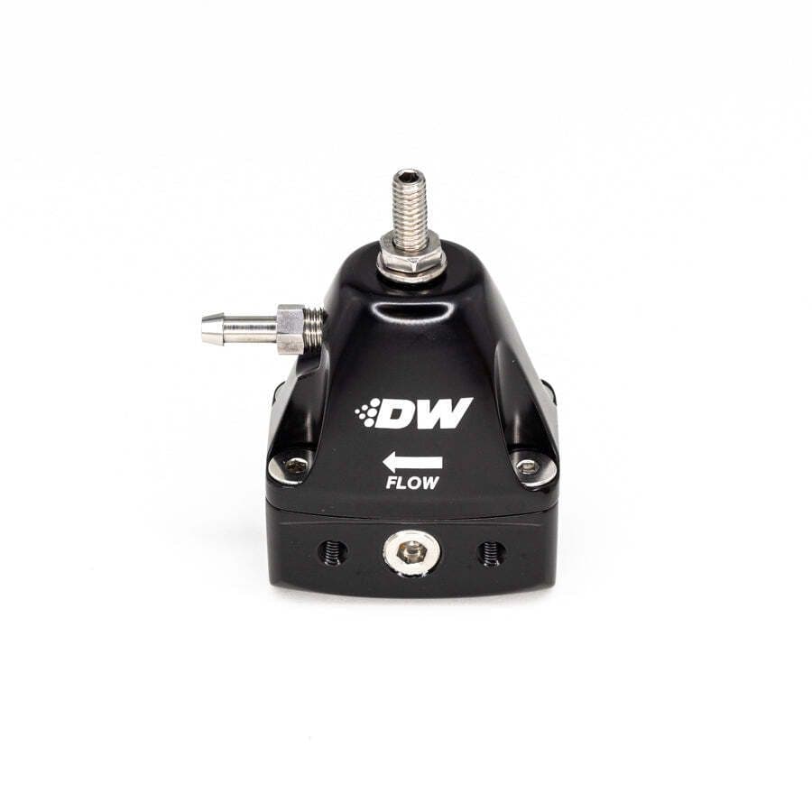 DWR1000IL IN-LINE ADJUSTABLE FUEL PRESSURE REGULATOR, UNIVERSAL FITMENT - BLACK