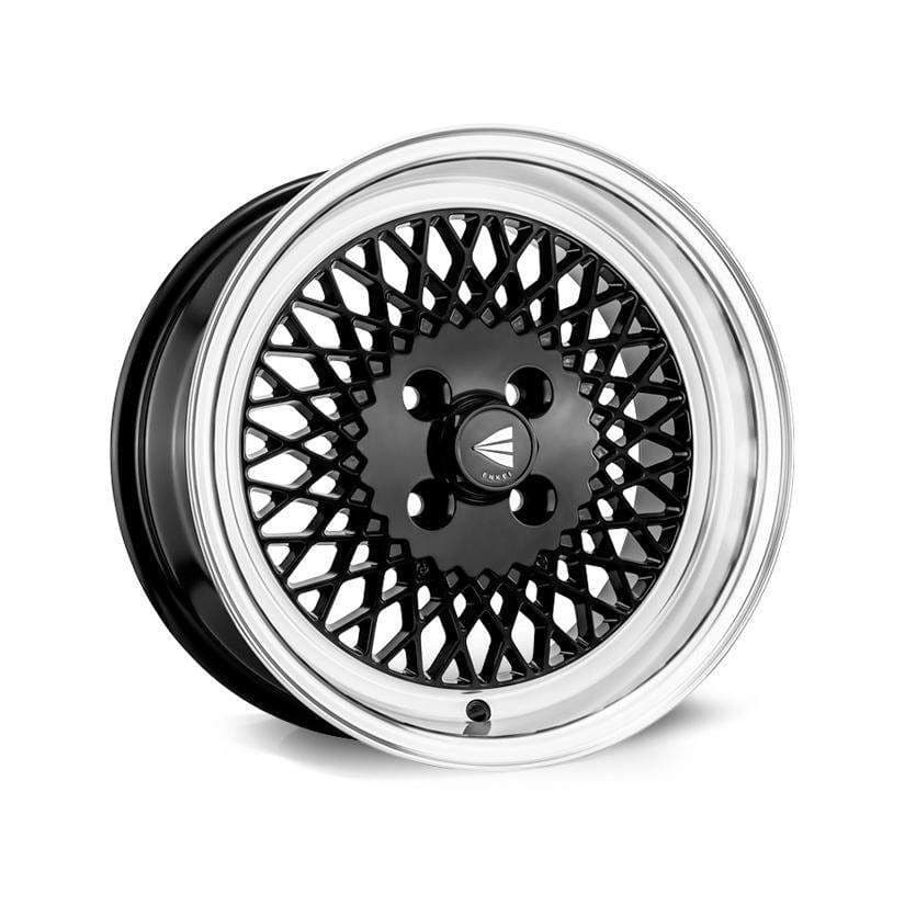 ENKEI 92 ALLOY WHEEL 15 X 7 38/72.6/4X100 BLACK W/ MACHINED LIP