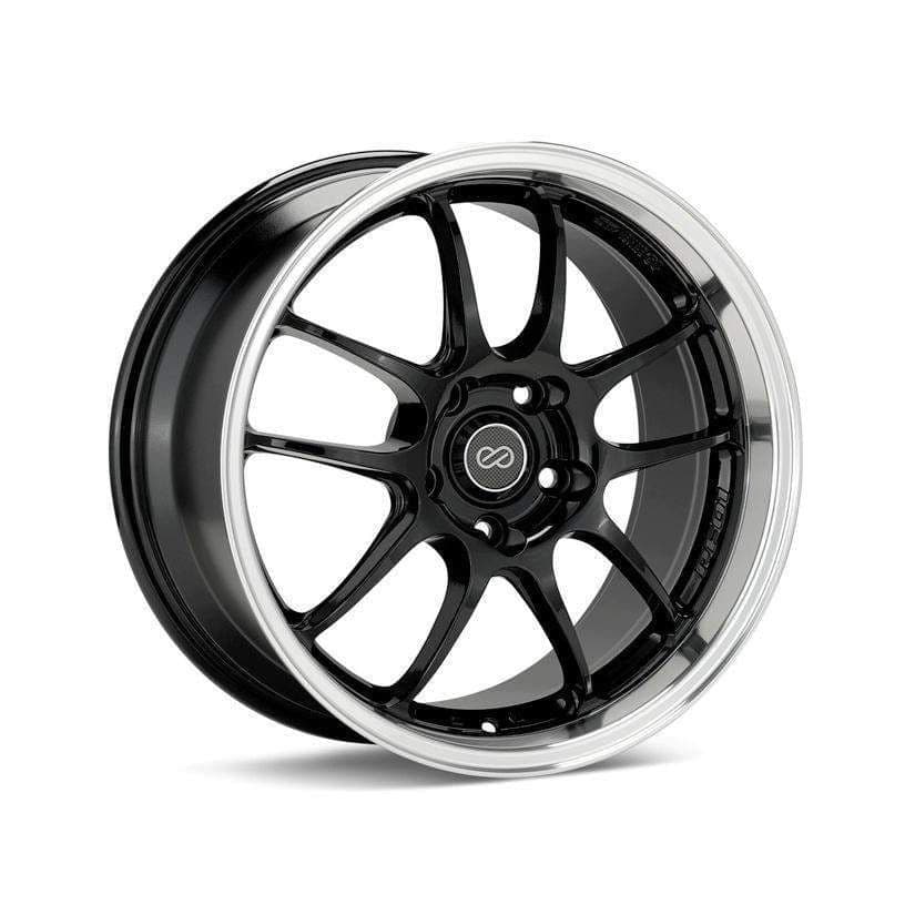 ENKEI PF01SS ALLOY WHEEL 17 X 8 50/75/5X114.3 GLOSS BLACK W/ MACHINED LIP