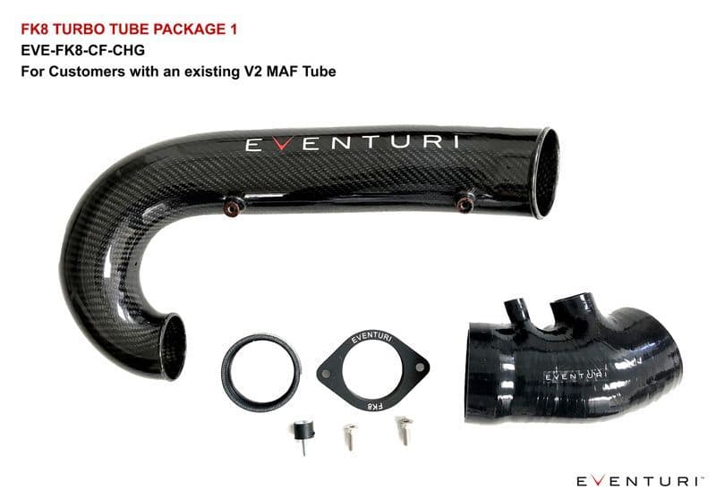 EVENTURI BLACK CARBON CHARGE PIPE HONDA CIVIC TYPE R FK8 17+ FITS V2 MAF TUBE