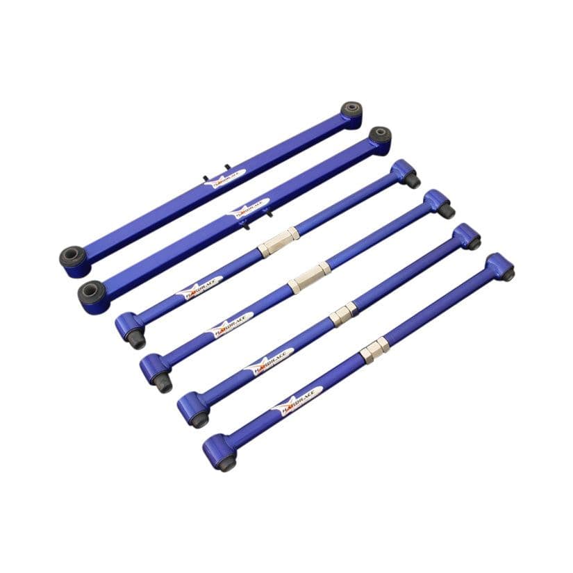 HARDRACE ADJUSTABLE REAR LATERAL AND TRAILING ARM 6PC SET MAZDA 323 PROTEGE FORD TIERRA 98-06