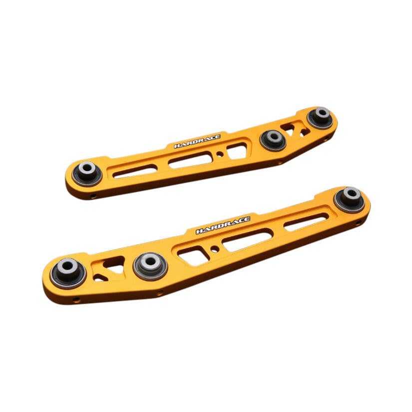 HARDRACE GOLD ALUMINIUM REAR LOWER CONTROL ARM -40MM HARD RUBBER SHOCK BUSHES HONDA CIVIC EG 92-95