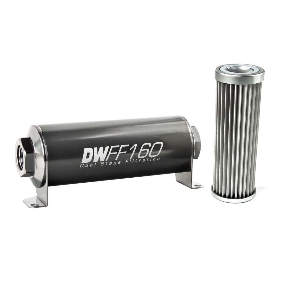 IN-LINE FUEL FILTER ELEMENT AND HOUSING KIT, STAINLESS STEEL 5 MICRON, 160MM. UNIVERSAL