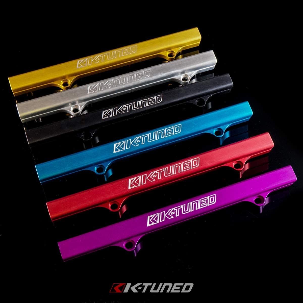 K-TUNED K-SERIES FUEL RAIL W/ CENTRE MOUNT FUEL PRESSURE GAUGE 6AN TO 8OR