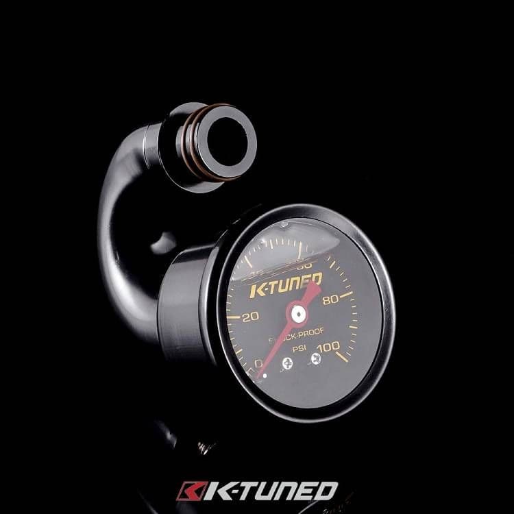 K-TUNED K-SERIES FUEL RAIL W/ CENTRE MOUNT FUEL PRESSURE GAUGE 6AN TO 8OR