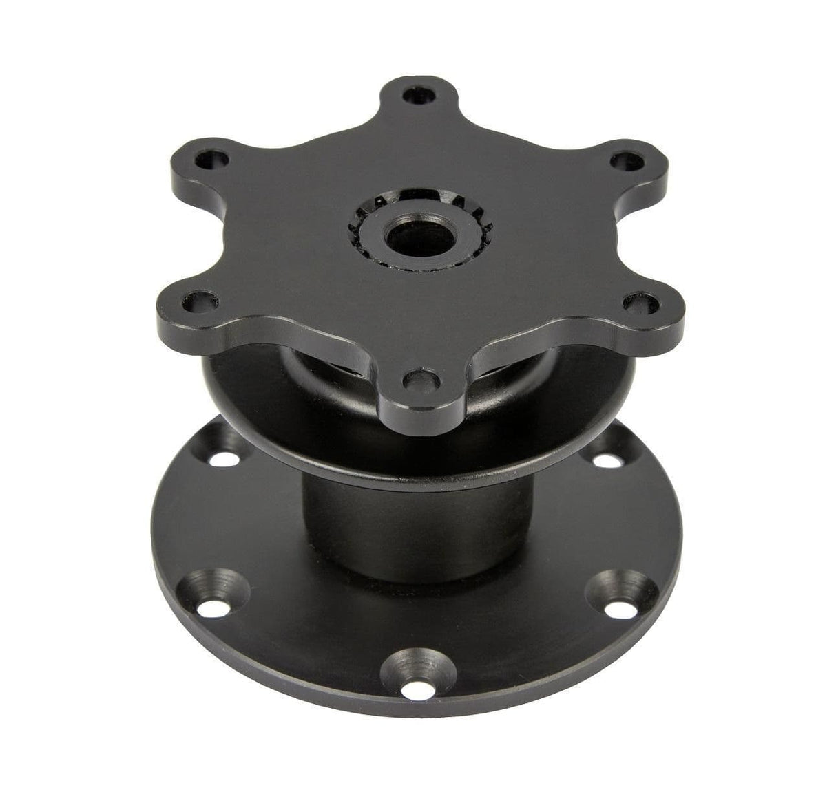 MOTAMEC QUICK RELEASE STEERING WHEEL BOSS 6 BOLT ON 70MM PCD - ALL BLACK