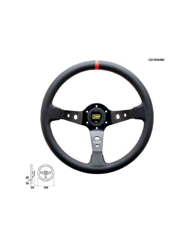 OMP LIMITED EDITION CORSICA STEERING WHEEL LEATHER 350MM BLACK/RED