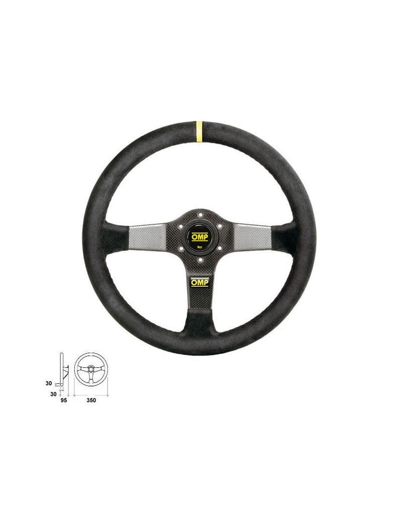 OMP MOTORSPORT CARBON FIBRE STEERING WHEEL 350MM SUEDE LEATHER TRIM