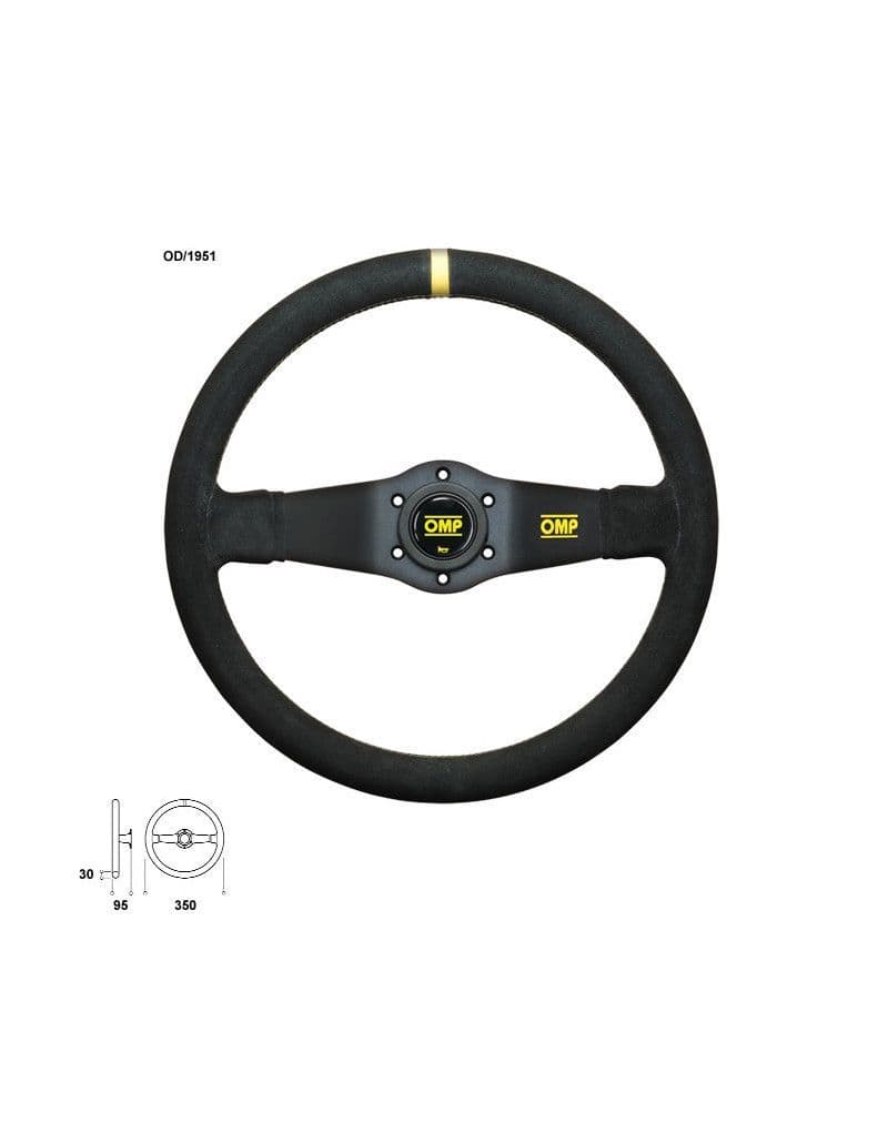 OMP RALLY SUEDE LEATHER STEERING WHEEL 350MM DEEP DISH