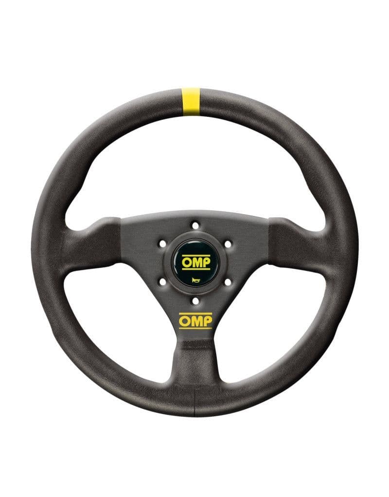 OMP TRECENTO STEERING WHEEL 300MM SUEDE LEATHER & BLACK SPOKES