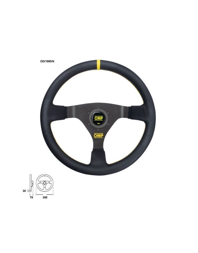OMP WRC STEERING WHEEL SMOOTH LEATHER 350MM