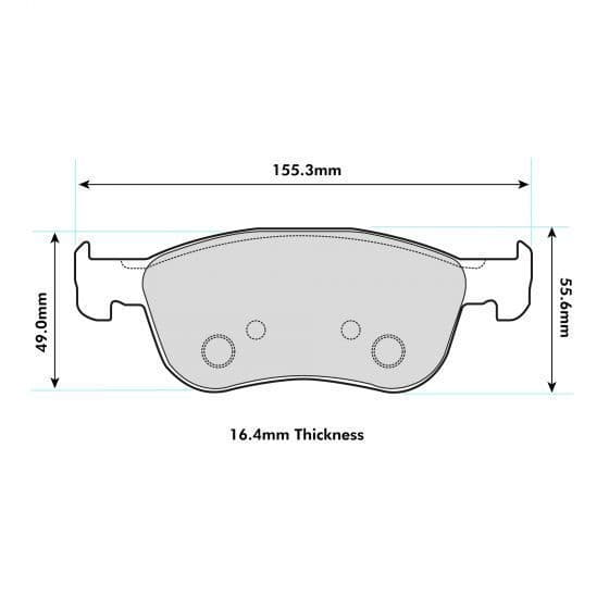 PBS PRORACE FRONT BRAKE PADS FOR FORD FIESTA (MK8) 1.0 TURBO (REAR SHOES) 17-