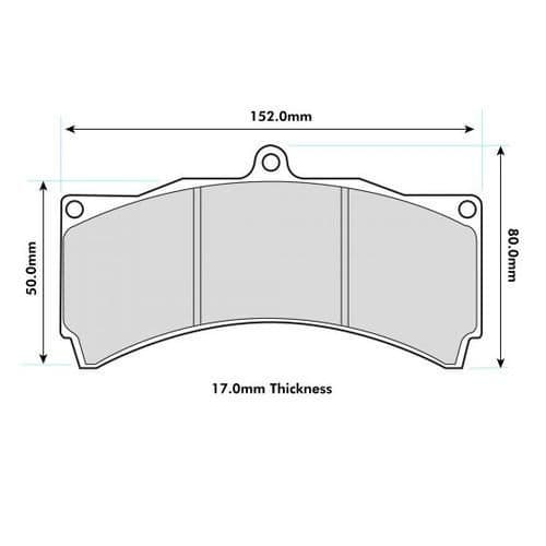 PBS PRORACE FRONT BRAKE PADS FOR K-SPORT 8 POT 356MM 54MM RADIAL DEPTH PADS CALIPER