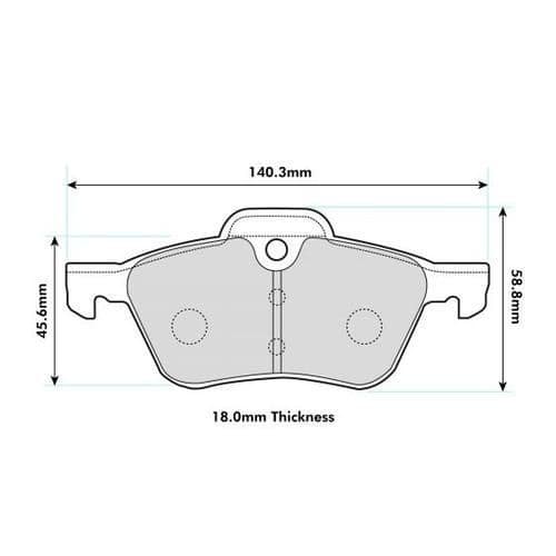 PBS PRORACE FRONT BRAKE PADS FOR MINI MINI HATCH (1ST GEN)(R50) 1.6 03-06
