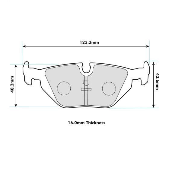 PBS PROTRACK REAR BRAKE PADS FOR BMW 3 SERIES (E36) 316 (1.9) COMPACT 98-00