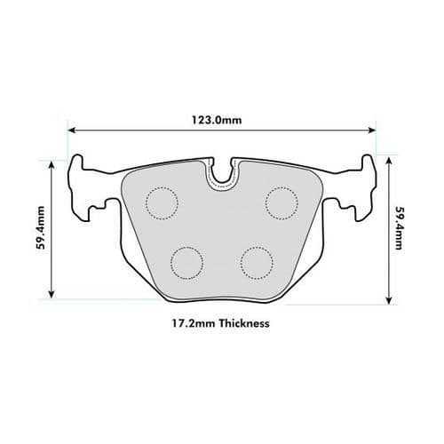 PBS PROTRACK REAR BRAKE PADS FOR BMW M3 3.2 CSL (E46) 04-07