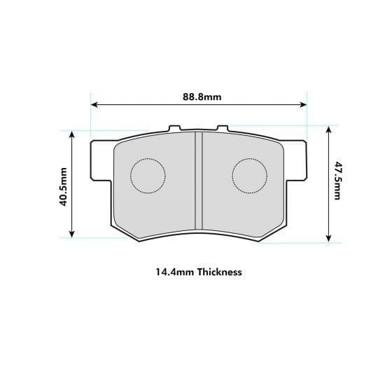 PBS PROTRACK REAR BRAKE PADS FOR HONDA CIVIC (7TH GEN) 1.6 (EU8) 01-02