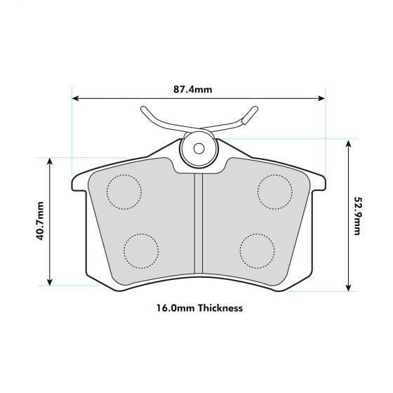 PBS PROTRACK REAR BRAKE PADS FOR RENAULT MEGANE HATCH 2.0 TURBO 230 R26 06-09