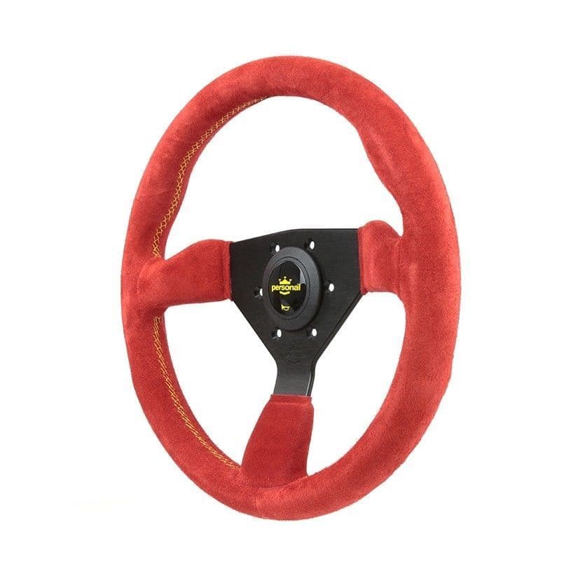 PERSONAL GRINTA RED SUEDE LEATHER STEERING WHEEL 330MM